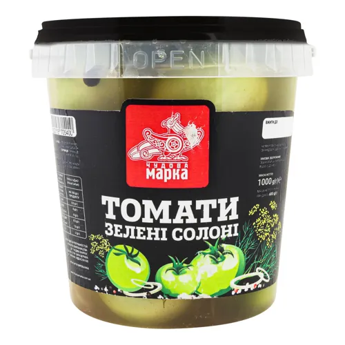 Томати зелені солоні Чудова марка відро 1кг