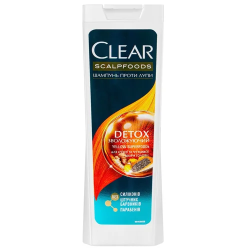 Шампунь Clear Scalpfoods Detox Зволожуючий проти лупи 400мл