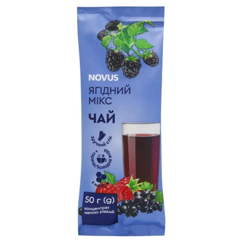 Концентрат напою рідкий чай ягідний мікс Novus 50г пастеризований