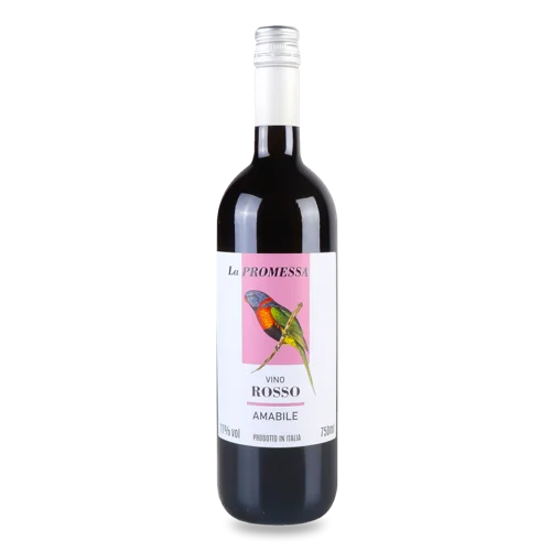 Вино La Promessa Rosso Amabile, Полусолодке, в/ґ, 0.75л