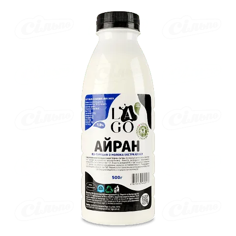 Айран Lago По-турецьки з молока екстра класу 1.8%, 500г
