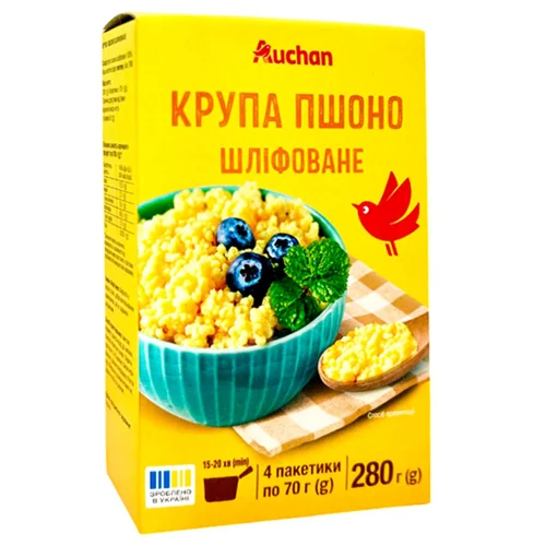 Крупа Auchan пшоно шліфоване 4*70г