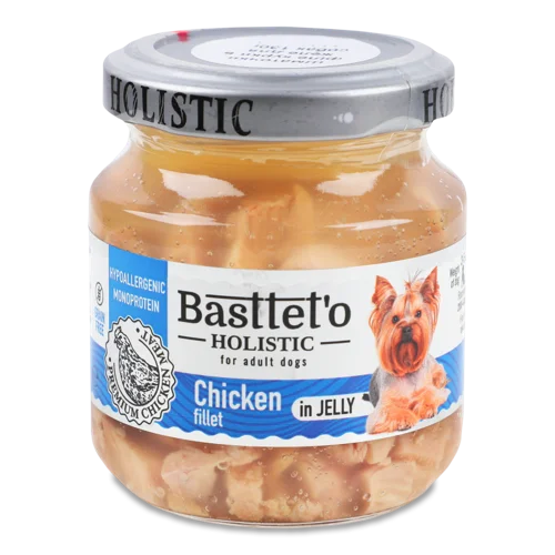 Куряче Філе шматочки в желе для собак Holistic Basttet'o, с/б, 130г