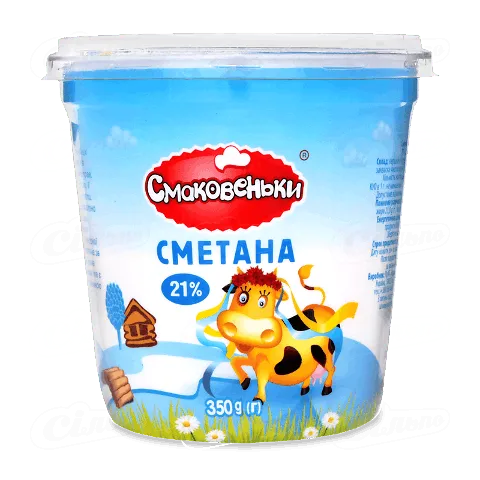 Сметана «Смаковеньки» 21%, 350г