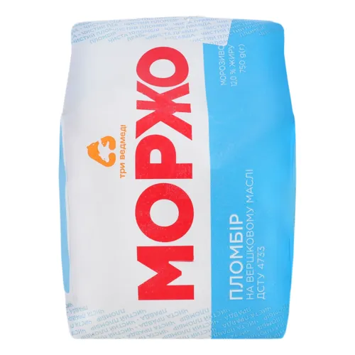 Морозиво 12% пломбір на вершковому маслі Моржо Три ведмеді м/у 750г