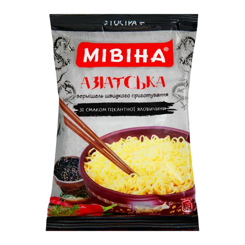 Вермішель швидкого приготування зі смаком пікантної яловичини Азіатська Мівіна м/у 59.2г