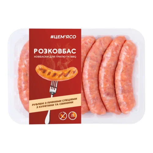 Ковбаски #ЦеМ'ясо Розковбас курка-свинина рублені з прянощами та спеціями охолоджені