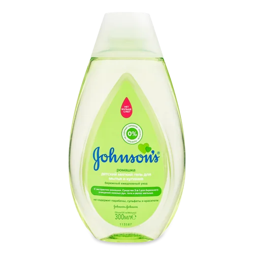 Дитячий Гель для Миття і Купання, М'який з Ромашкою Johnson's, Пластикова Пляшка, 300мл