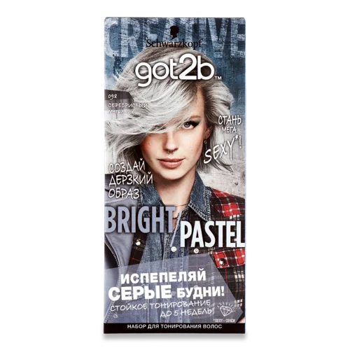 Фарба Для Волосся Тонуюча №098 Срібний Металік Bright Pastel Got2b 1шт
