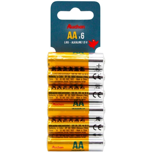 Батарейки Auchan алкалінові AA 6шт