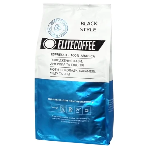 Кава EliteCoffee Black Style в зернах 1кг