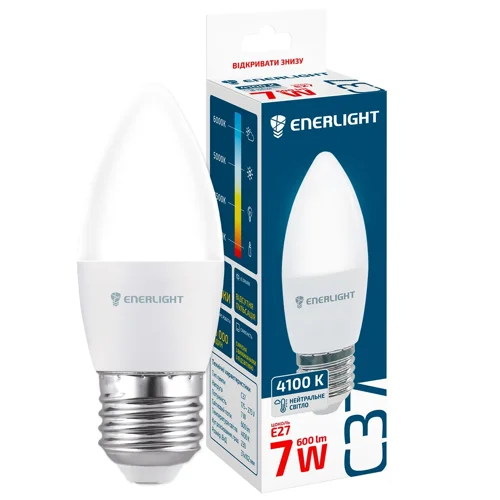 Лампа Enerlight світлодіодна С37 7Вт 4100K E27