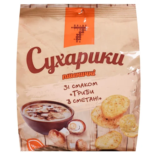 Сухарі пшеничні 7 зі смаком гриби в сметані 90г