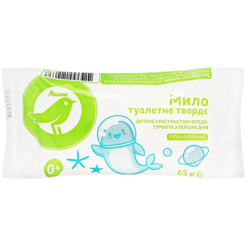 Мило Auchan туалетне дитяче з екстрактом череди 65г