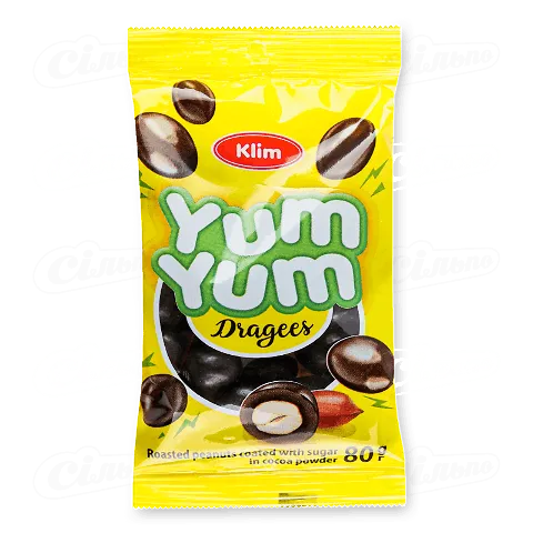 Драже Klim Yum Yum Арахіс у какао-порошку, 80г