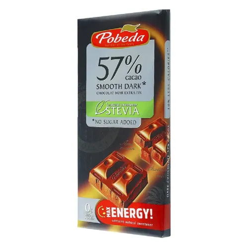 Шоколад Pobeda темний зі стевією 57%, 100г