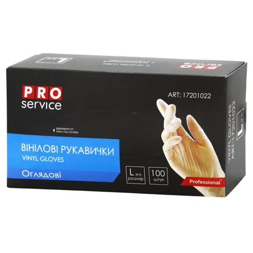Рукавички оглядові Pro Service Professional вінілові L 100шт