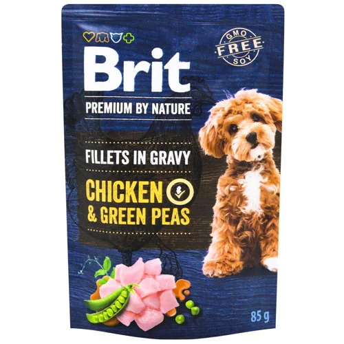 Корм вологий Brit Premium з куркою та зеленим горошком для собак малих порід 85г