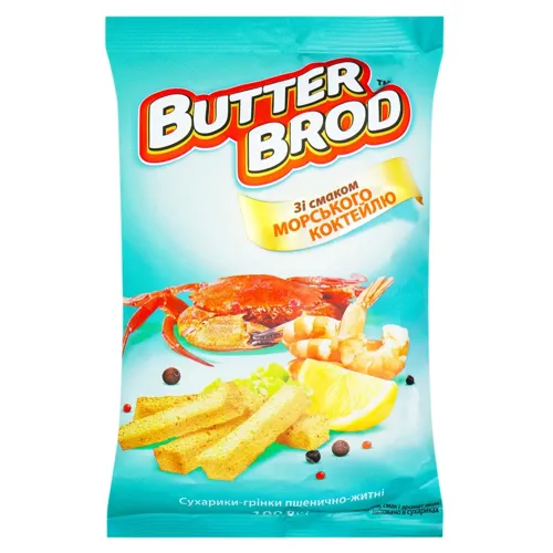 Сухарики Butterbrod зі смаком морського коктейлю 100г