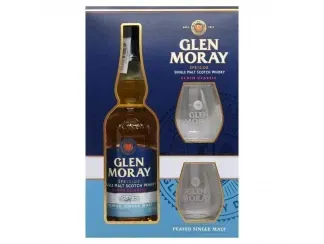 Віскі односолодовий Glen Moray Peated (подарункова упаковка + 2 келихи) 0,7л