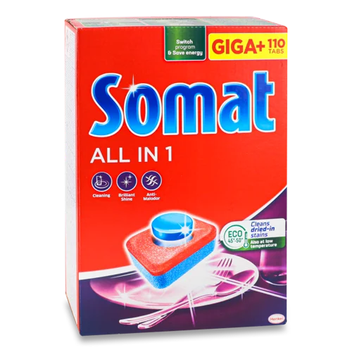 Таблетки Для Посудомийної Машини All In 1 Somat, В/ґ, 110х17.6г