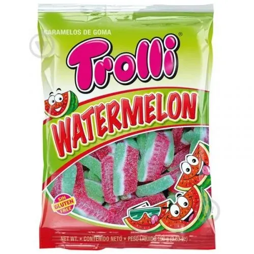 Цукерки Trolli Кавун фруктові жувальні 100г