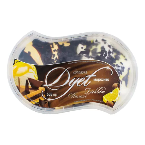 Морозиво 12% Лимон Бісквіт Cream Dyet Ласунка п/у 555г