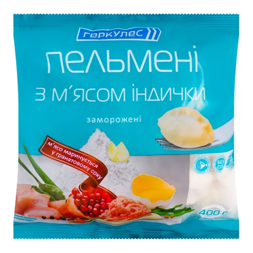 Пельмені з м'ясом індички Геркулес м/у 400г