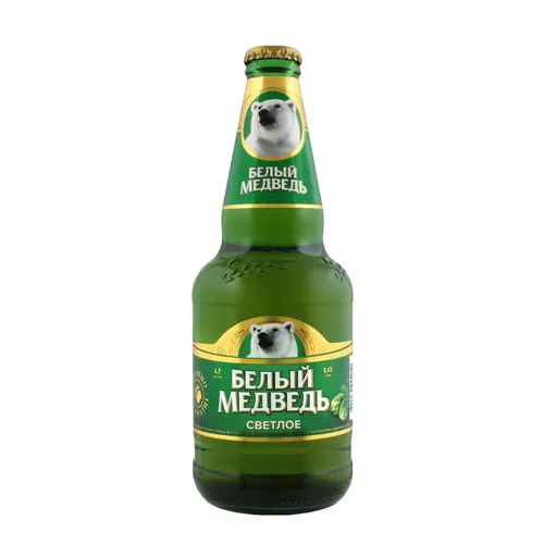 Пиво 0.45л 4.9% фільтроване пастеризоване Світле Белый Медведь пл