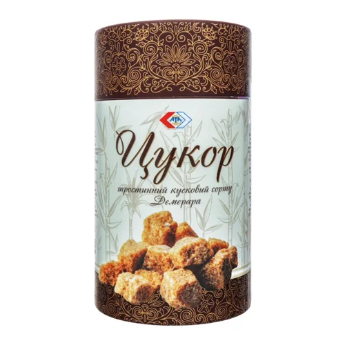 Цукор АТА тростинний пресований коричневий кусковий 500г