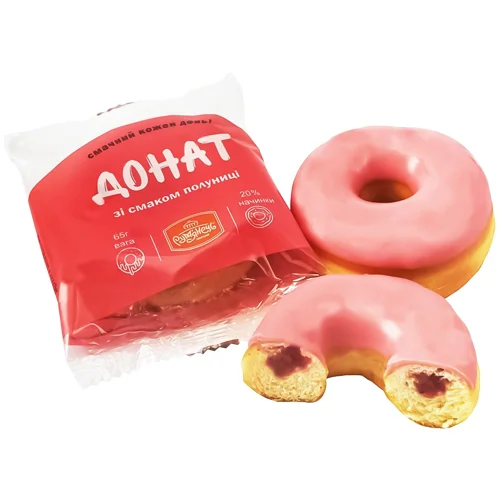 Донат Рум'янець зі смаком полуниці 65г