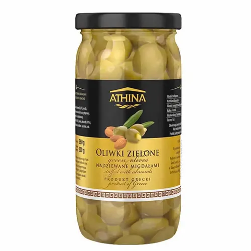 Оливки Athina з мигдалем 360г