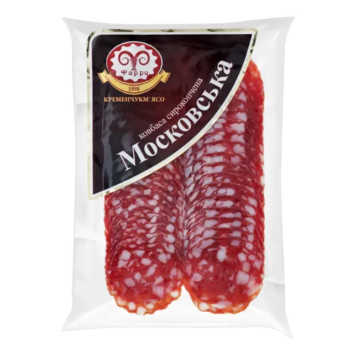 Ковбаса нарізка Московська Фарро сиров'ялена вищого ґатунку 80г