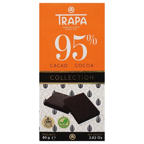 Шоколад Trapa Collection какао веган темний 95%, 80г