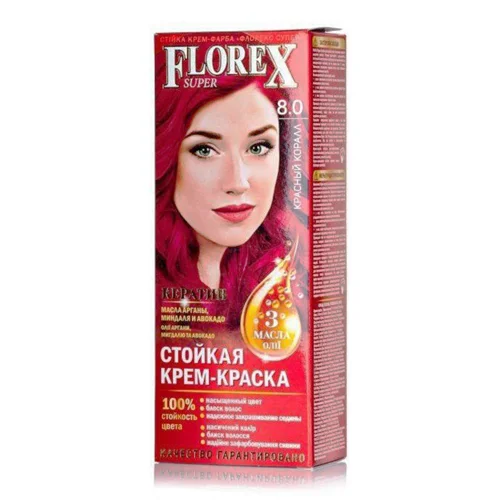 Крем-фарба Florex для волосся колір червоний корал