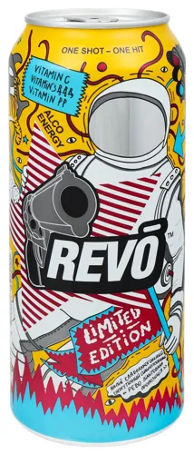Напиток слабоалкогольний 0.5л 8-8.5% енергетичний сильногазований Limited Edition Revo ж/б