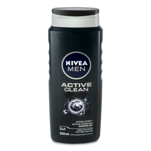 Гель для Душу 3в1 Active Clean Nivea Men, 500мл