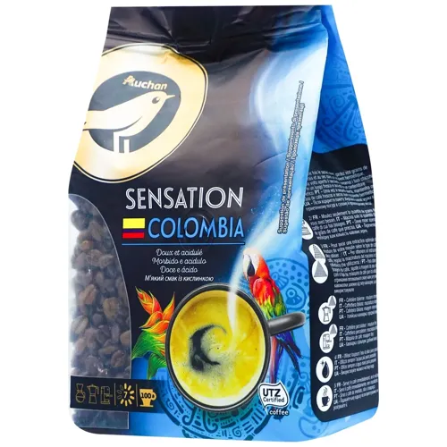 Кава Ашан Колумбія в зернах 500г