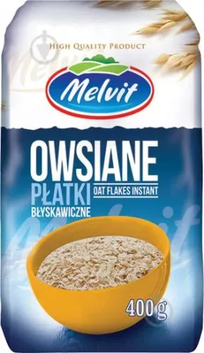 Вівсяні пластівці миттєвого приготування 400 гр., Melvit