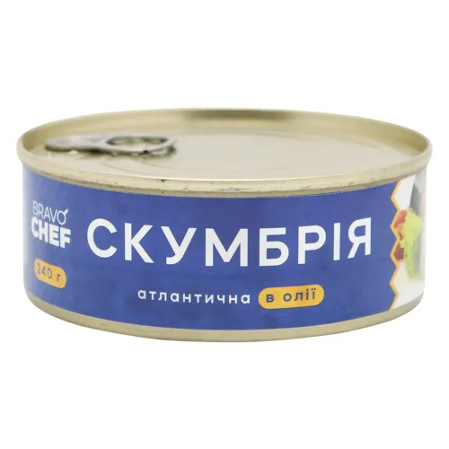Скумбрія Bravo Chef атлантична в олії 240г