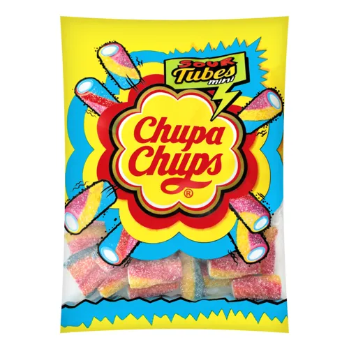 Мармелад жувальний «Chupa Chups Sour Tubes Mini» з фруктовим смаком 150г