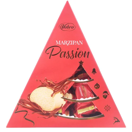 Цукерки Vobro Marzipan Ялинка червона 100г