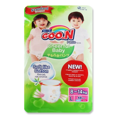 Дитячі Трусики-підгузники Cheerful Baby Goo.N, 8-14 кг, L, 48 шт, в/ґ