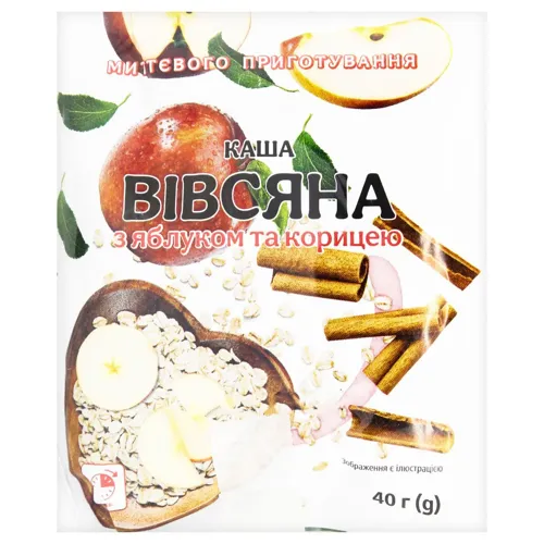 Каша вівсяна Fine life миттєвого приготування яблуко-кориця 40г х 5шт