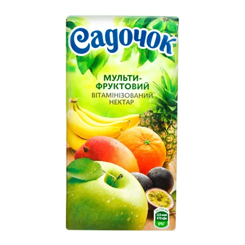 Нектар мультифруктовий вітамінізований з м'якоттю Садочок т/п 0.5л