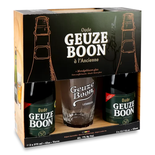Пиво Oude Geuze, в/ґ, Скляна Банка 2x0.375л + Келих