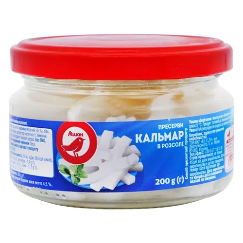 Кальмар Ашан в розсолі 200г