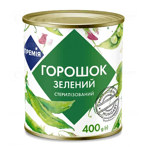 Горошок «Премія»® зелений консервований, 400г