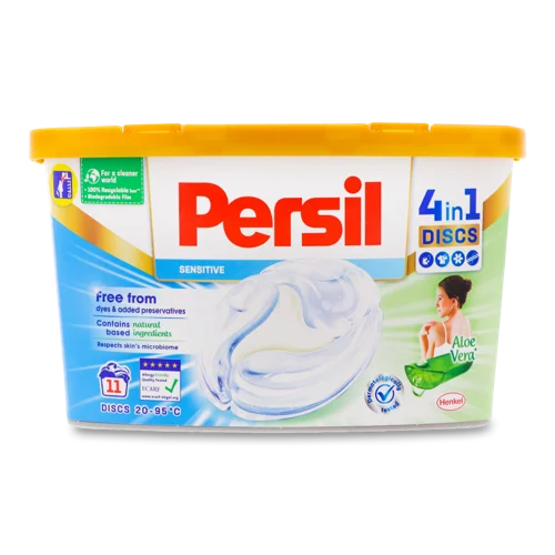Миючий Засіб для Прання Білих та Світлих Речей в капсулах Sensitive 4in1 Discs Persil, 11х25г