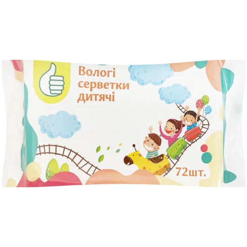 Серветки вологі Auchan дитячі 72шт